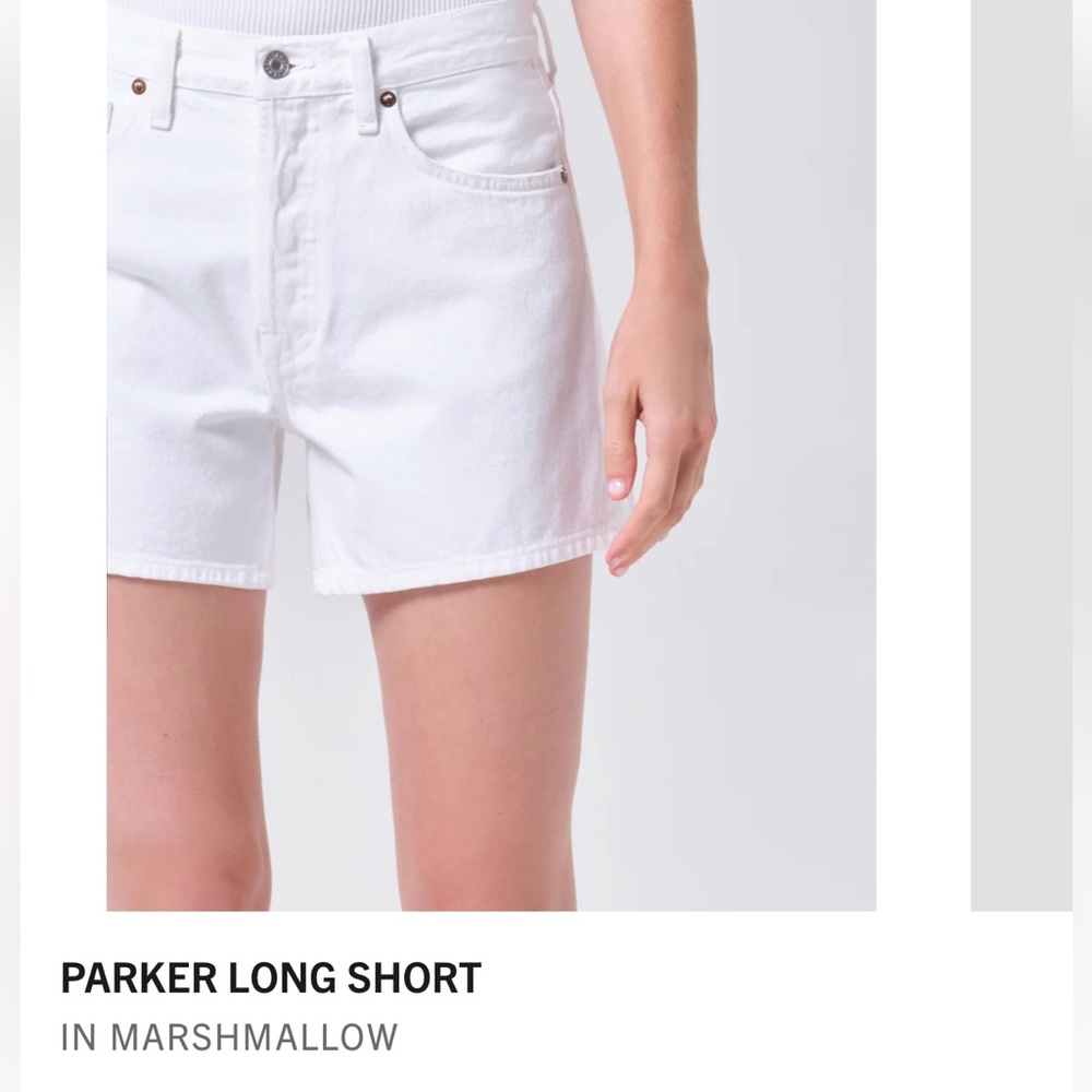 AGOLDE Parker Long Short in Marshmallow White sz 33